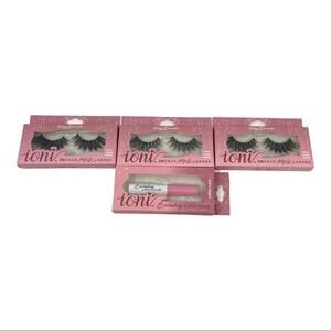 Ioni Wispy Dramatic 3D Faux Mink Lashes Handmade 3 Sets Of Lashes & 1 Glue NIB